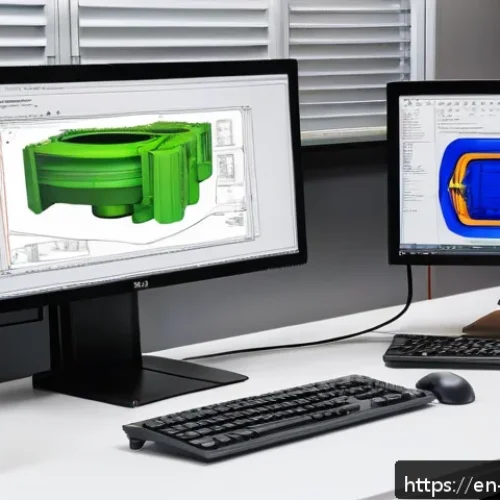 금형설계기능사 취득 후 직무 적응 방법 - A detailed engineering workspace showing a professional mold designer working on a computer with dua...